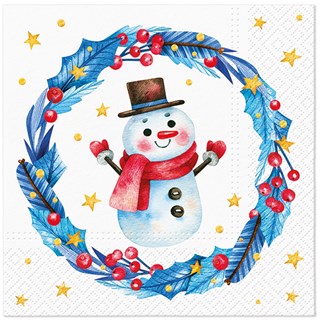 Cute Snowman in Garland napkins
